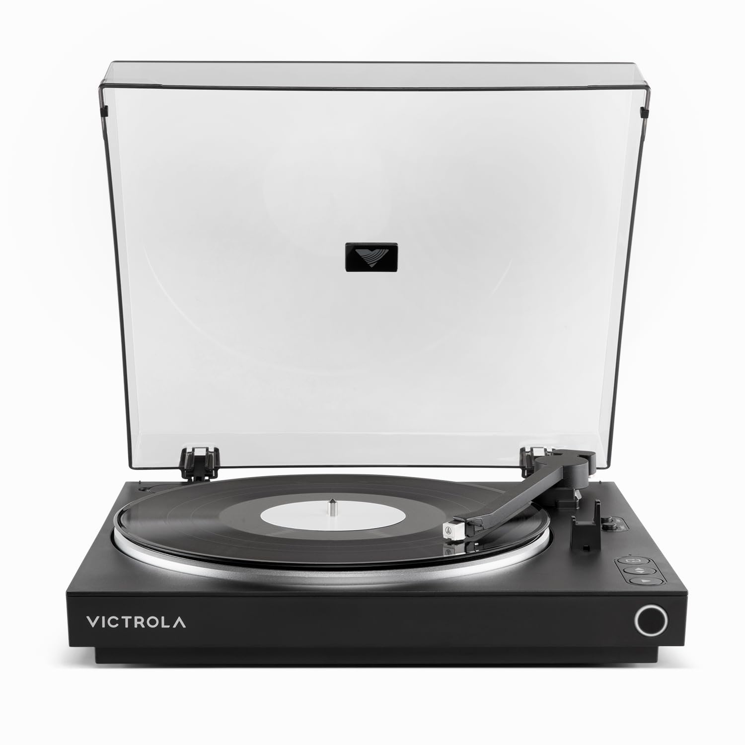 Victrola Automatic – Fully Automatic Bluetooth Turntable – Audio Technica ATN3600L Cartridge, 2-Speed Vinyl Record Player, Aluminum Platter, Switchable Preamp, Repeat Mode, Dust Cover (Black)