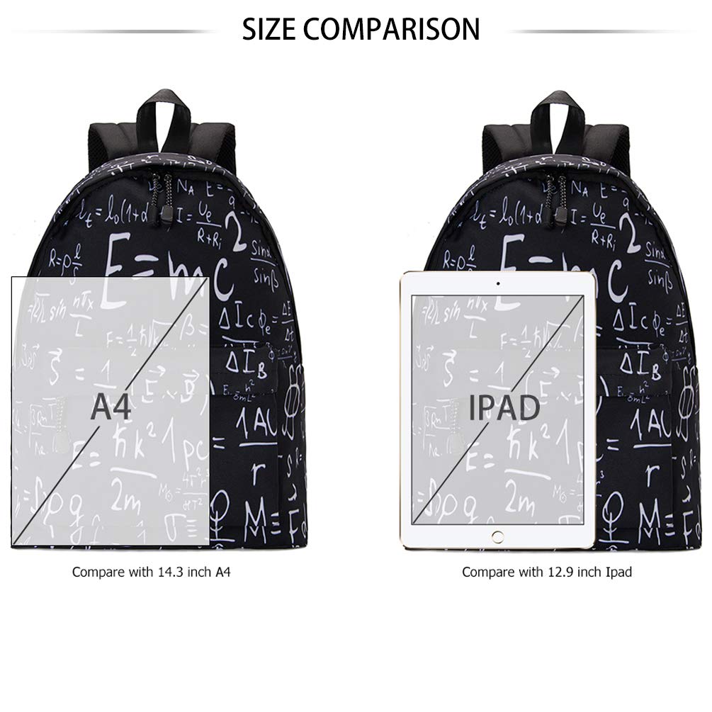 TUONROAD 3D Printed Backpack School Bag Stylish Laptop Daypack Travel Bag Unisex Formula Pattern Children Schoolbag Bookbag