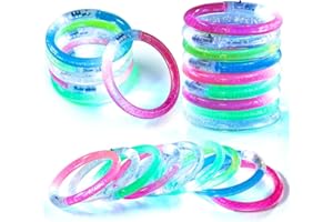 Mikulala 12 Pack LED Bracelets Glow Sticks, Halloween Party Favors, Glow in the Dark Party Supplies for Kids&Adults, Light Up Toys Carnival Birthday Concert Party Games Gifts Accessory