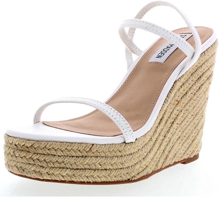 Amazon.com | Steve Madden Womens Skylight Slip On Strappy Wedge Sandals | Platforms & Wedges