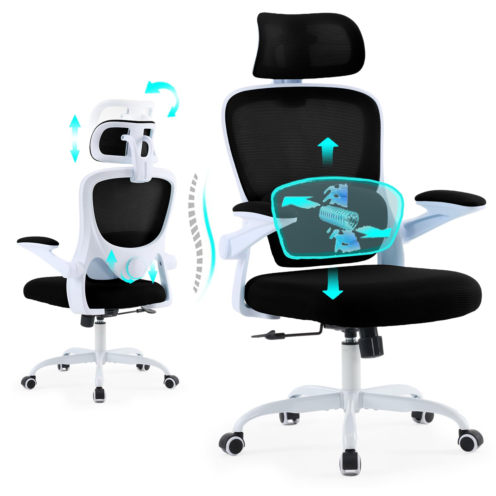 Estevo Ergonomic Office Chair with Tilt-Lock, Home Office Desk Chair ...