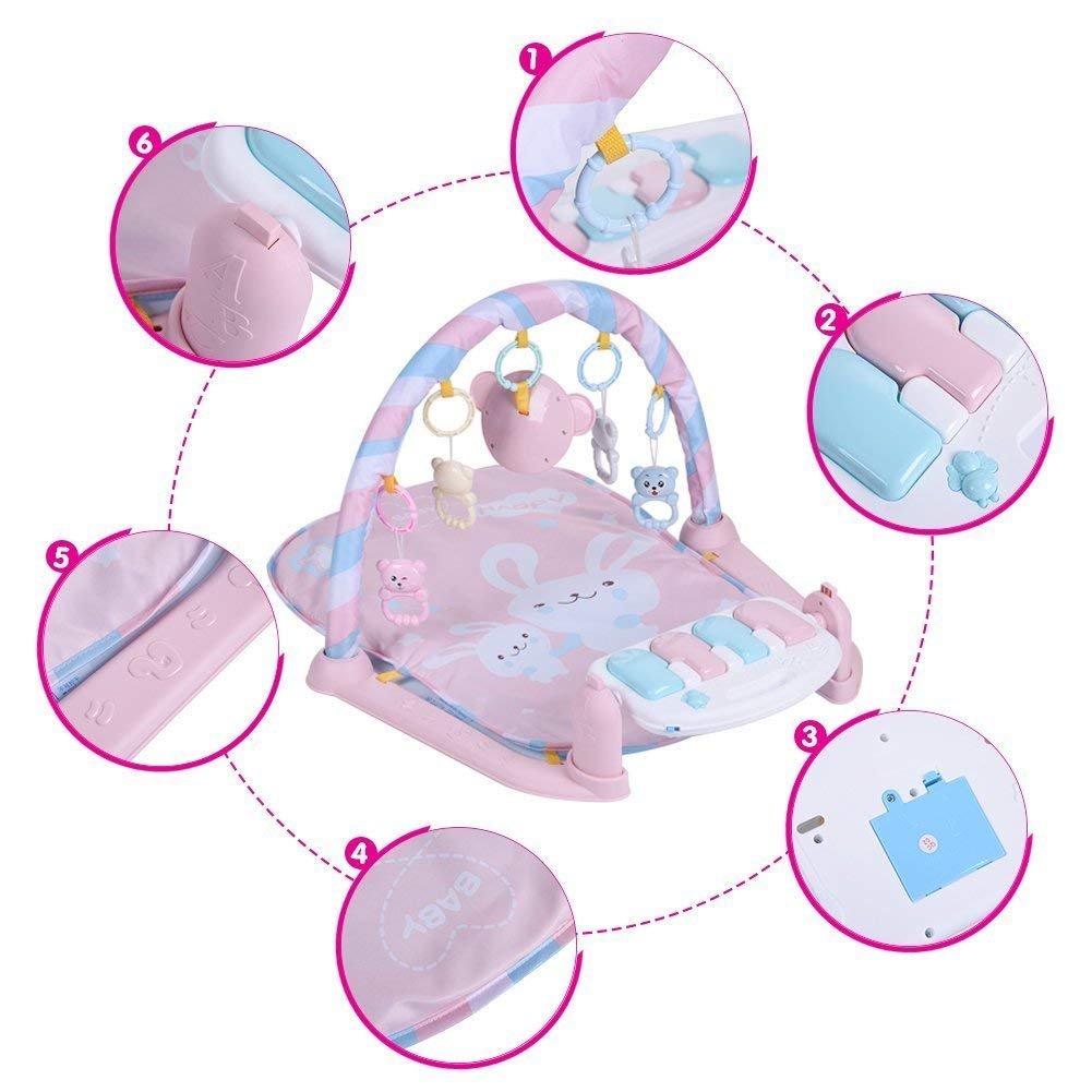 Ne Bebe Naissance Garcons Et Filles 71 40cm Rose Yiy Baby Kick Et Play Piano Gym Tapis De Jeu Tapis Deveil Jouets Avec Douce Musique Et Lumieres Pour Nouveau 59 Tapis De Jeux