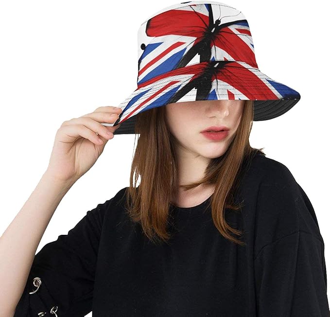 Nette Eimer Hut Englische Flagge Schmetterling Fliegen Isoliert Auf Sommer Unisex Angeln Sonne Top Eimer Hute Fur Jugendliche Frauen Fischer Kappe Outdoor Sport Cool Womans Hut Amazon De Bekleidung
