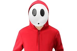 DOEA Shy Guy Mask for Halloween, Party Favors, White Shy Guy Costume, Mask Props, Video, Birthday Party Supplies