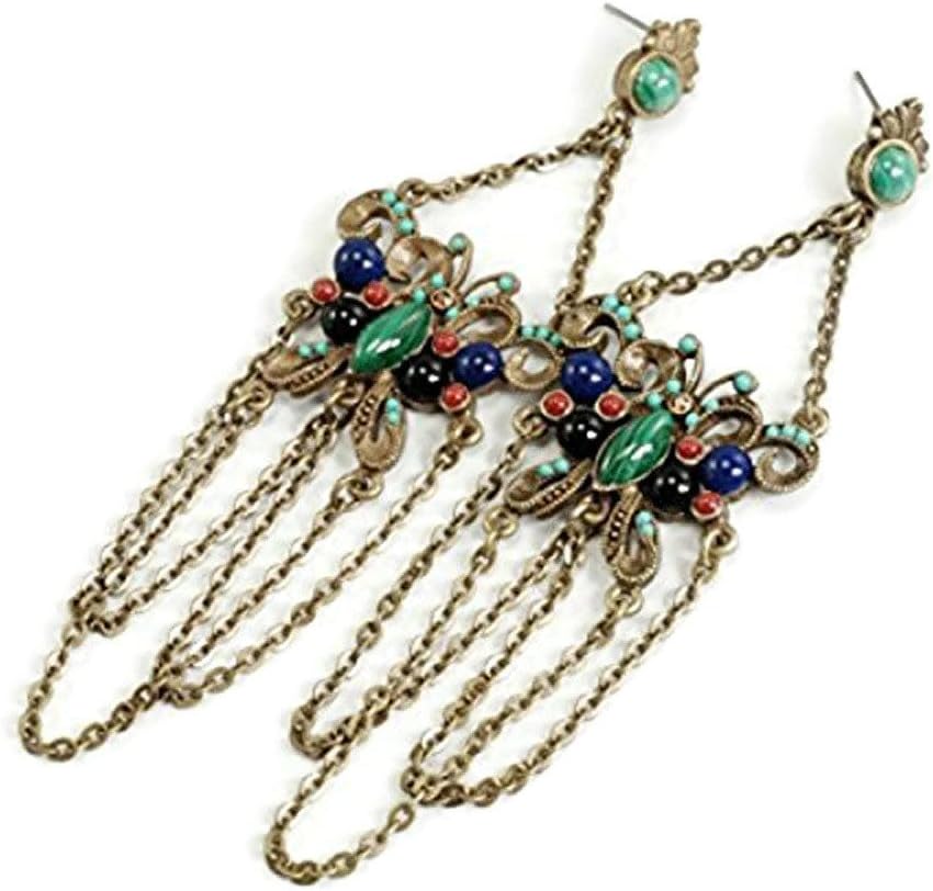 OLLIPOP by Sweet Romance 1920s & Tang Dynasty Inspired Butterfly Bronze Earrings