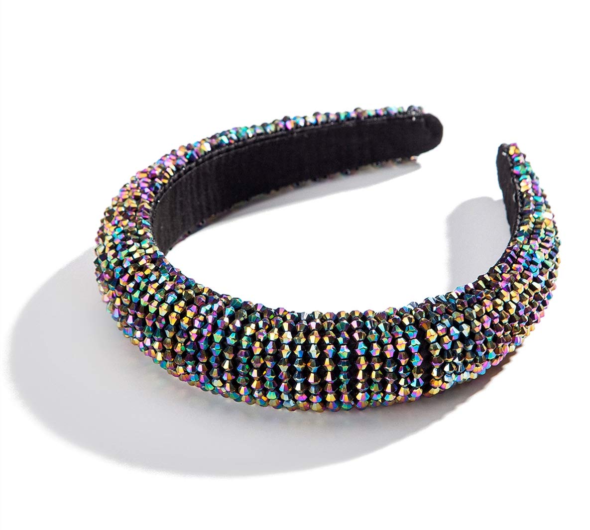 Beaded Padded Headband Glass Crystal Embellished Headband Hairband Hair Hoop Goth Wedding Headpiece Fashion Hair Accessory : Beauty