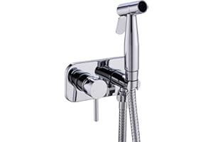 TRUSTMI Toilet Concealed Hot and Cold Bidet Spray Set, Brass Hand Held Warm Water Sprayer Shattaf,Chrome