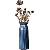 Valemoon Blue Antique Vase, 12 Inches Elegant Vintage Glass Vase Rustic European Unique Chic Style for Tabletop, Kitchen, Office, Living Room Decoration