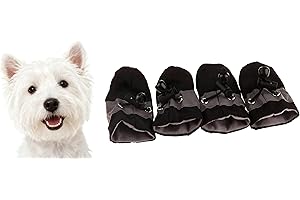 GabeFish Anti Slip Dog Socks Shoes Adjustable Drawstring Boot Paw Protectors for Small Medium Pets Cats Black Medium