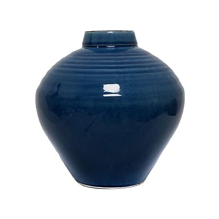 Hunter Co Large Navy Blue Harlow Vase Modern Ceramic Home
