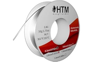 HengTianMei 60/40 Low Melt Tin Lead Rosin Core Solder Wire, for Electronic Soldering (0.8mm/50g)