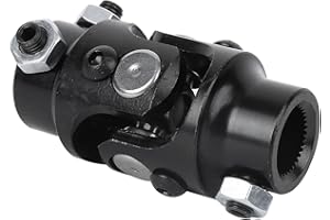 TOPINCN CorrosionResistant Steering Shaft U Joint 3/4-36 Spline X 3/4in DD for Levelers, -1/4 Inches (Black)
