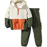 COZYEASE Boy's Half Zip Pullover Hoodie Sweatshirt and Pants Sweat Set with Pockets 2 Piece Outfits Tracksuit
