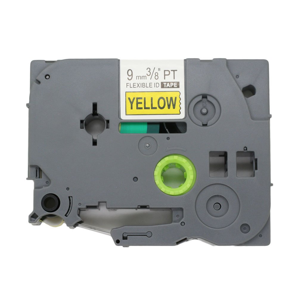 BROVACS 1 Pack Black on Yellow Flexible Label Tape Compatible for Brother P-Touch TZ FX621 TZe FX621 9mm 3/8" OPA1462
