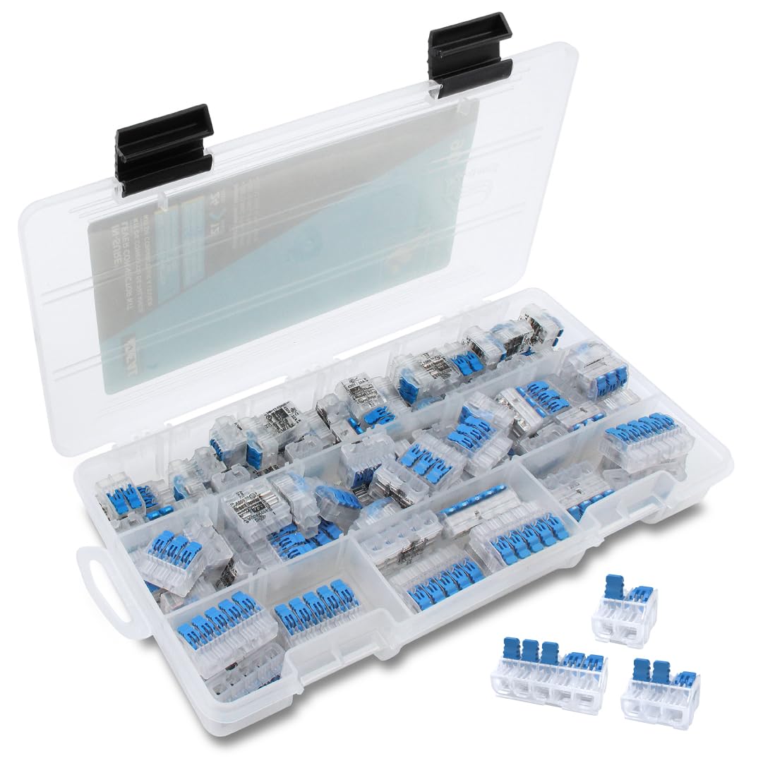 Ideal Electrical in-Sure 12 AWG Lever Connector Kit, 2-, 3-, and 5-Port Lever Connectors with Durable Case, 90 pc