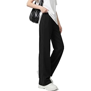 Elarvynx Womens 28"/30"/32"/34" Track Pants Loose Straight Leg Zipper Pockets Sweatpants Jogger Athletic Work Running