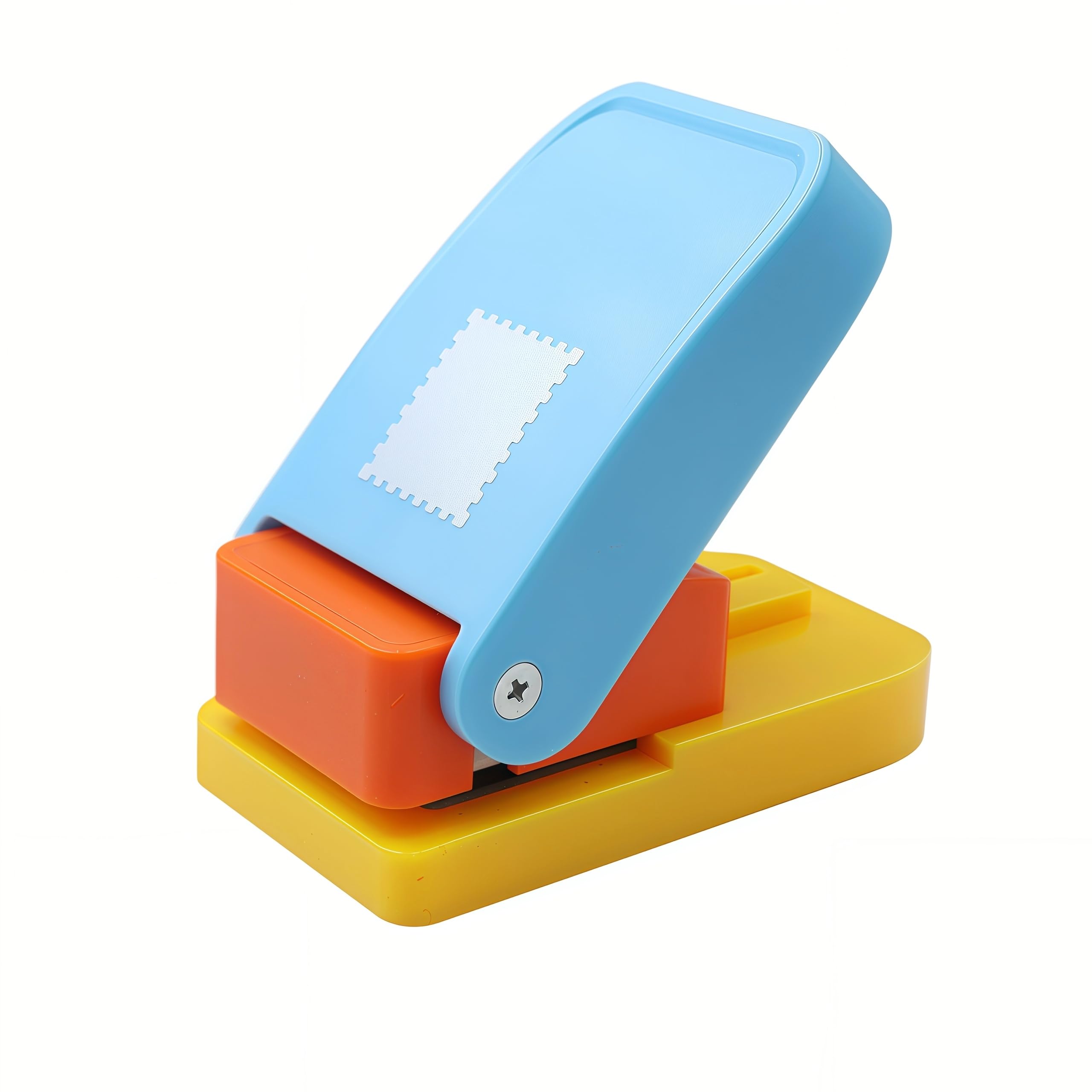 Photo 1 of 1X0.8inch Rectangular Postage Stamp Punch Ware Rectangle Craft Lever Punch Handmade Paper Punch for Crafting Scrapbooking Cards,DIY Cards Making Color by Random