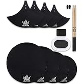 Drum Mute Pads Set 12 Pcs, Silencer Dampening Pads for Drums and Cymbals | Includes drum dampening pads and cymbal mufflers for quiet practice; reduces noise without affecting feel