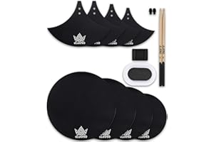 ULUOBO Drum Mute Pads, Drum Silencer Pads Set 12 Pieces with Drum Dampening Pads and Cymbal Mufflers Pads