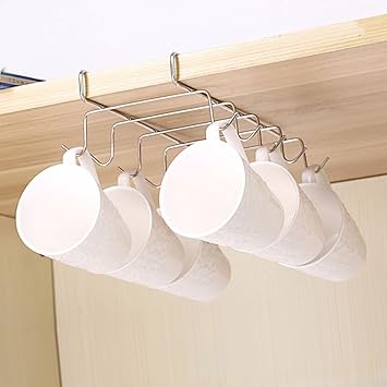 Lovestory Tea Cup Mug Holder Under Shelf Cabinet Stainless Steel