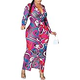 JerXox Womens Sexy Sheer Mesh Stretchy Printed Maxi Dresses Button Down Swimwear Cover Ups
