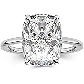 PAFIDDY 4.5CT 5A Grade Cushion Cut Zirconia Engagement Ring for Women, S925 Silver Promise Ring for Festival