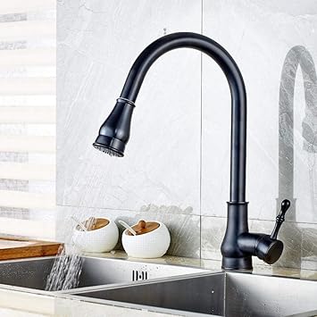 Montaje en cubierta Extraíble Grifo de cocina de bronce frotado con