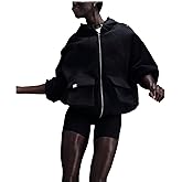 Nike Sportswear Women's Oversized Full-Zip French Terry Hoodie (FV7515-010, Black/Anthracite) Size Medium