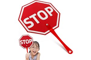 Outanaya Handheld Stop Sign Paddle for Classroom Use Interactive Teacher Tool with Handle Vibrant Stop and
