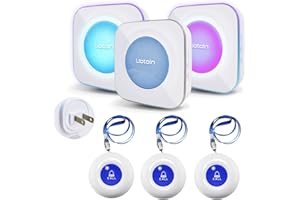 LIOTOIN Wireless Caregiver Pagers Call Button Nurse Alert System Call Bell Call Light Alert Button for Home/Elderly/Patients/Disabled 3 Transmitters 3 Plugin Receivers (600+ft Operating Range)…
