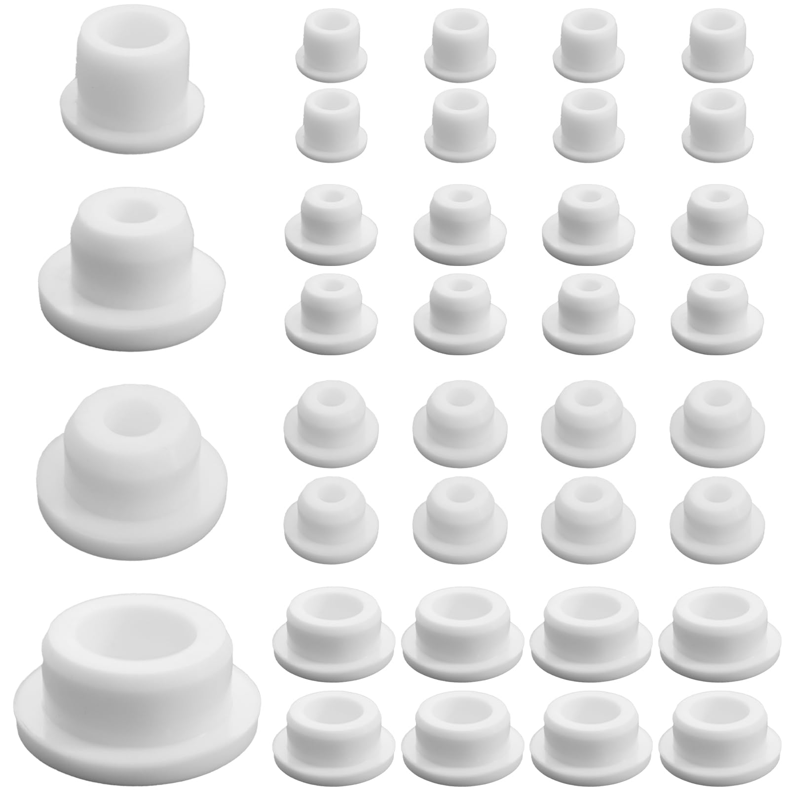Photo 1 of 32 PCS Bathtub Jet Covers Silicone Hole Plug Waterproof Tube Plugs White 4 Sizes Bathtub Plug Fit for 12mm 14mm 16mm 22-23mm Bathtub Hole