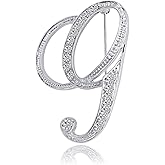 ETHOON Letter Brooch Pins Initial Rhinestone Brooch for Women Crafts Silvery A-Z