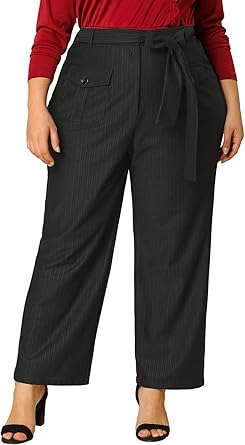 plus size high waisted tie pants