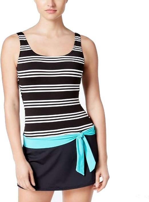 JAG Women's Harbour Stripe Over The Shoulder Swim Dress One Piece