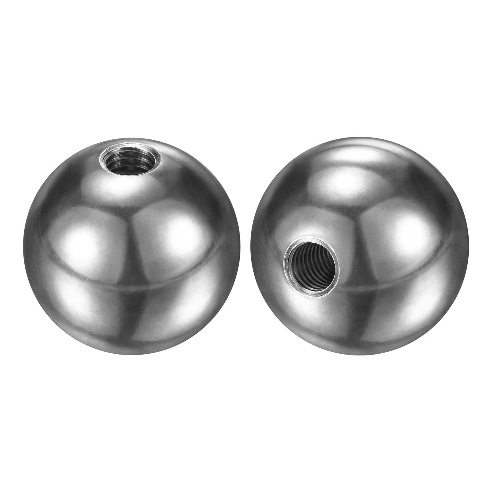 M METERXITY 2Pcs Threaded Ball Nut Knobs, M6x25mm 304 Stainless Steel Female Thread Ball Nut Cap for Lighting Fixtures/Machinery/DIY, Round Solid Screw Cap Cover [Silver]