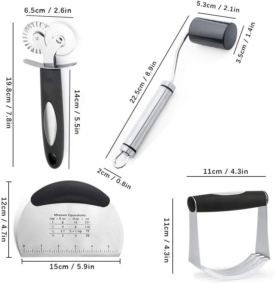 Gebak Bakken Set Deeg Blender Scraper Met Schaal Deegrolspel Gebak Wielmes Keukengereedschap Roestvrij Staal Bakdeeg Gereedschap Amazon Nl