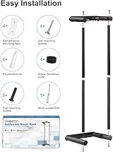 LIVEHITOP Towel Rack Wall Mounted 75cm Black Stainless Steel High Capacity view 6