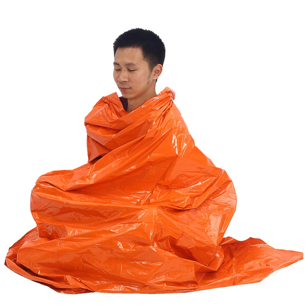 Tbest Foil Blankets,Emergency Blanket Waterproof Mylar Thermal Tent Foldable Military Survival Sheet Reflection Blanket Orange