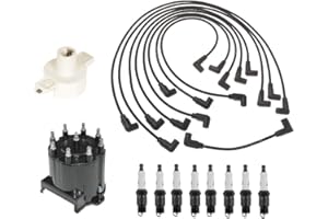 NEWPARTS Genuine OEM Ignition Kit Distributor Rotor Cap Wire Spark Plugs for Chevy GMC V8 BCVC-14855-DCRWSP-8-3055654