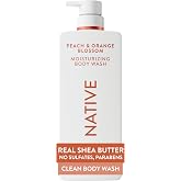 Native Moisturizing Body Wash for Women & Men Peach—Orange Blossom 22 fl oz | 24HR Deep Hydration with Shea Butter for Dry Sk