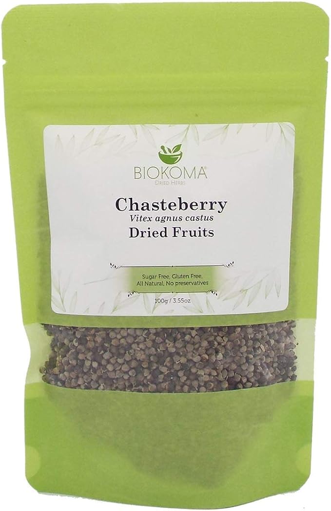 Amazon Com 100 Pure And Natural Biokoma Chasteberry Dried Fruits 100g 3 55oz In Resealable Moisture Proof Pouch Health Personal Care