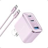 Anker Nano 70W Max 3-Port Fast Charger USB C, Type C Charger Fast Charging | Compact and Stylish USB C Charger Block,for iPhone 18 Pro/17/17 Pro Max/16 Series, MacBook Pro, iPad(Pink, Cable Included)
