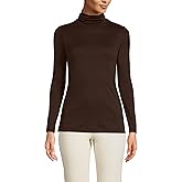 Lands' End Women's American-Grown Supima Cotton Fitted Long Sleeve Turtleneck