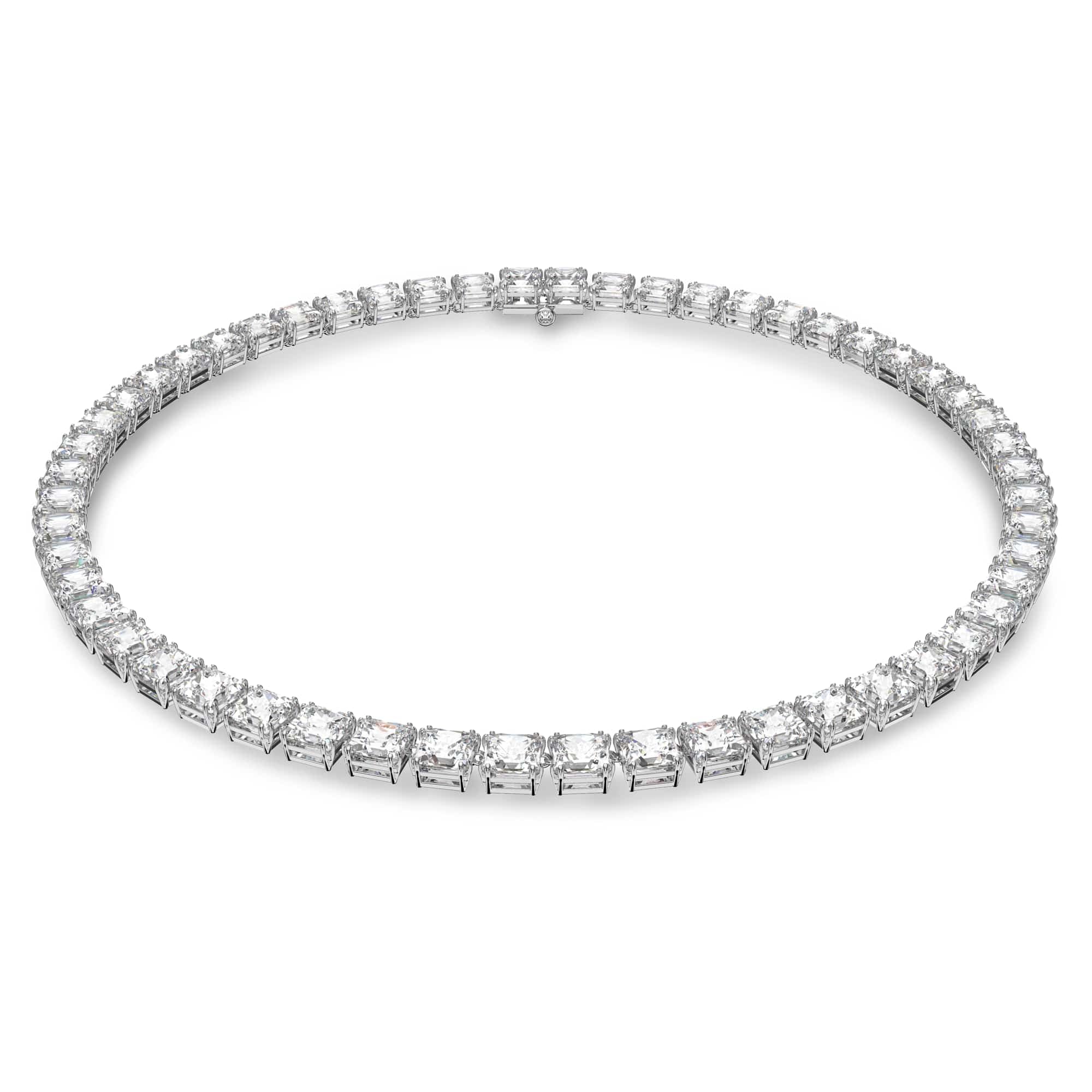 Swarovski Millenia necklace, Square cut, Small, White, Rhodium plated