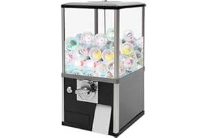 MhdunueSK Gumball Machine,Vending Machines for Business,1.77-1.97Inch Ball Diameter,800 Coin Bank Capacity,4 25 Cent Coins,Vending Machine for Selling Capsule Toys Candies (Black)