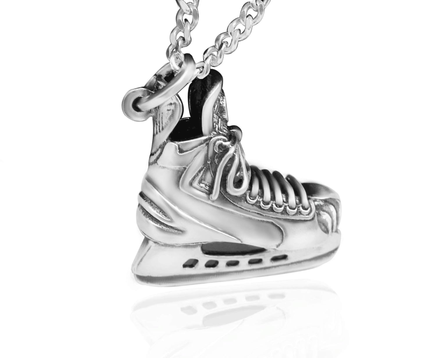 Sterling Silver Hockey Skate Pendant Handmade