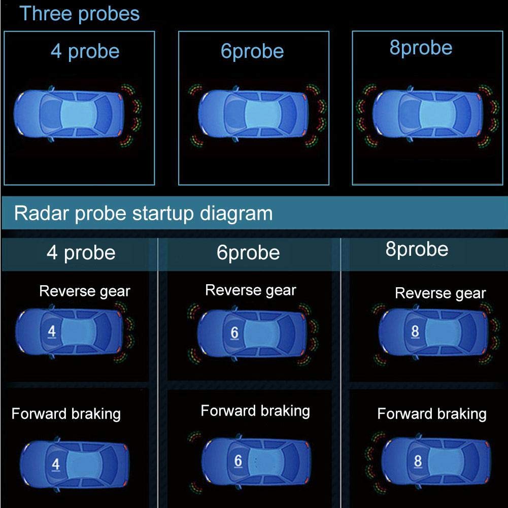 Sistema de Detector de Vigilancia de Radar de Estacionamiento para Asistencia Pantalla Doble LCD de Vigilancia de Vehículo de Coche Radar Invertido Sensor ...