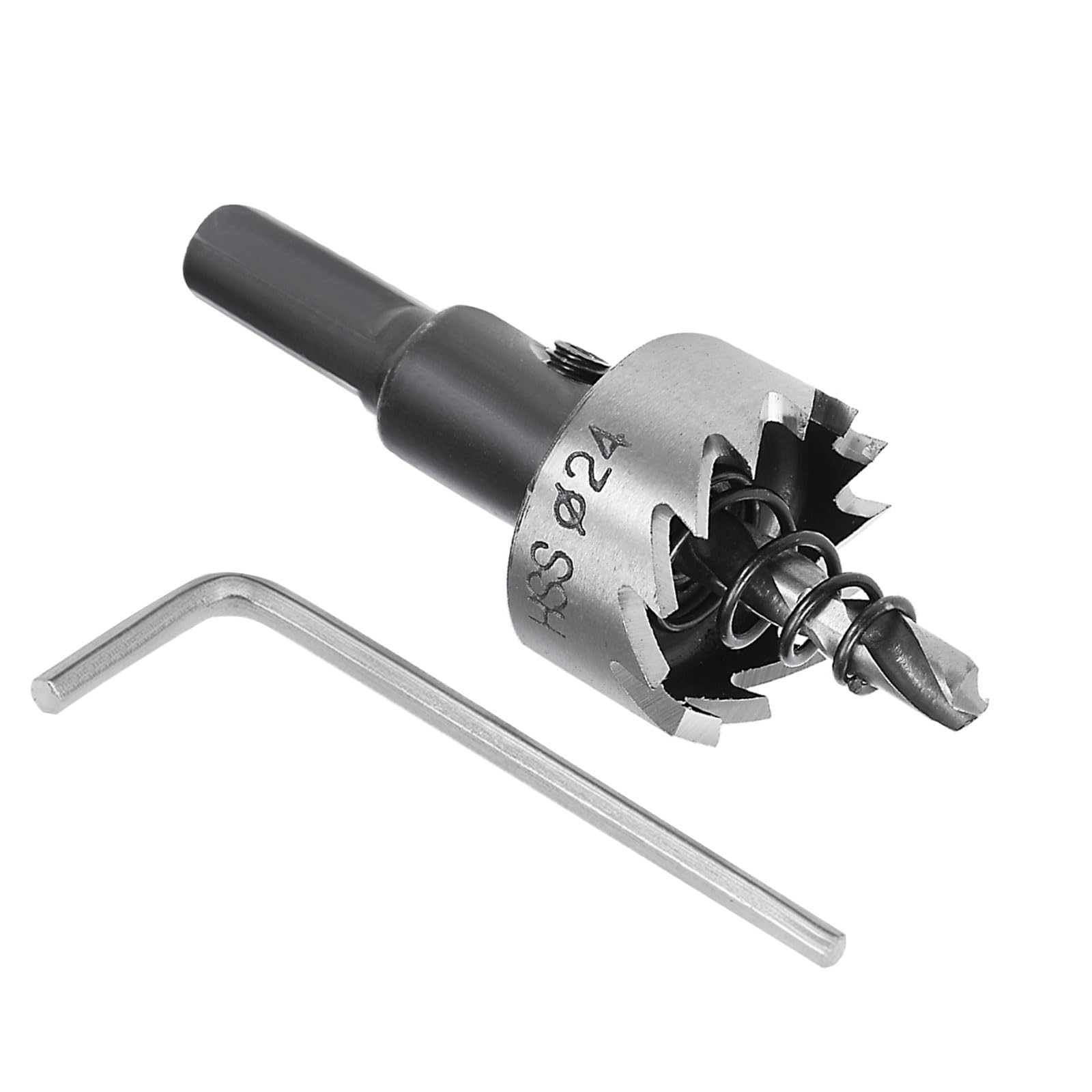Kozelo 1pcs Hole Saw - [24mm] HSS (High Speed Steel) 4341 Drill Bit Hole Cutter for Stainless Steel Aluminum Metal Wood Plastic Use, Triangular Shank