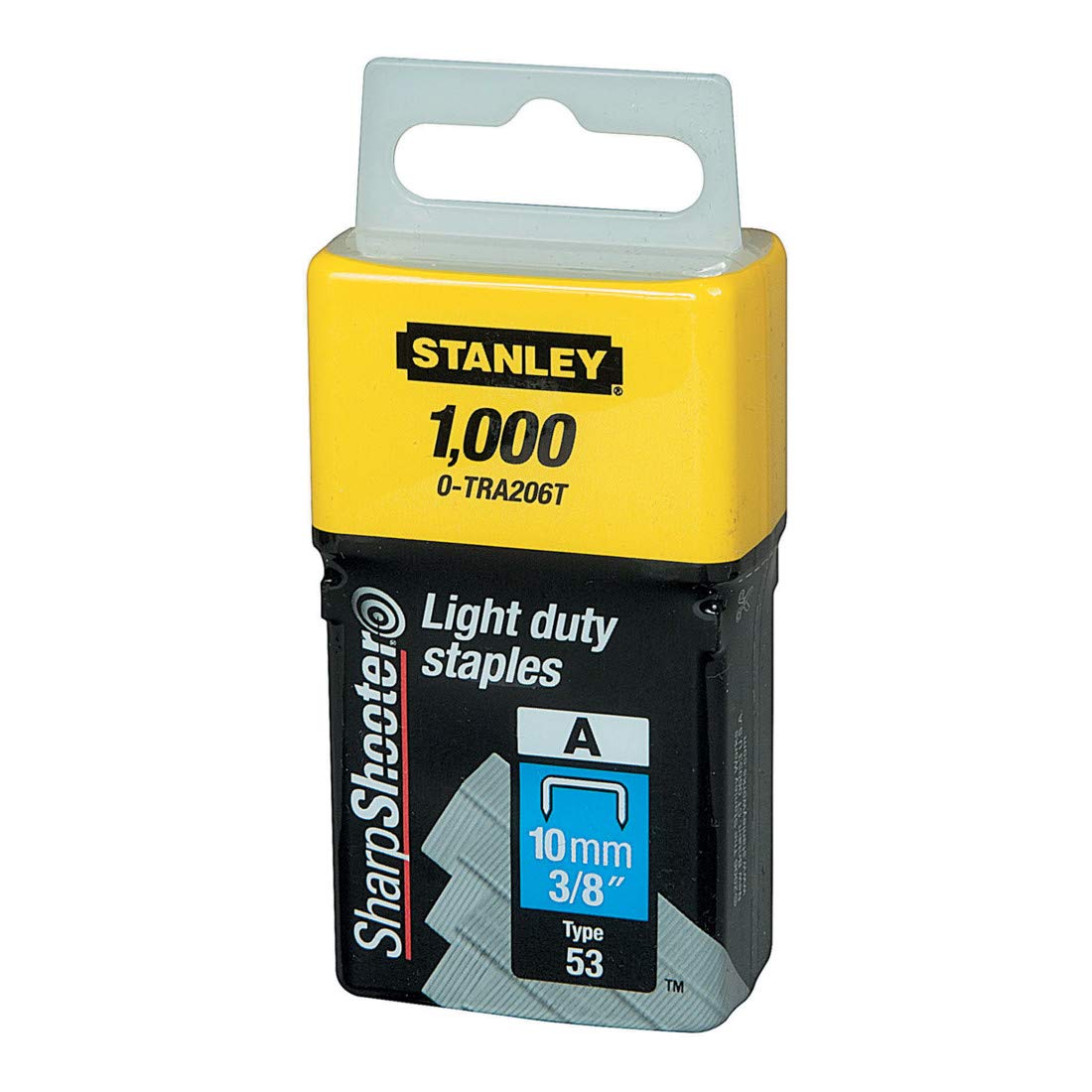 Stanley 1-TRA206T 10mm A-Type Light Duty Staples (1000 Pieces)