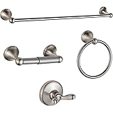 BGL Bathroom Accessory Set, Brushed Nickel Adjustable Expandable Towel Bar 4-Piece Bathroom Hardware Set Wall Mounted